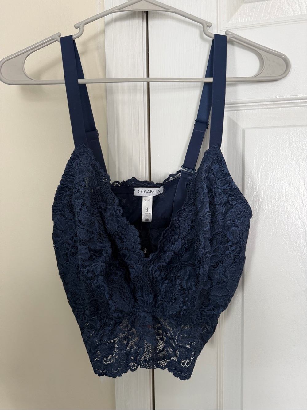 Cosabella Navy Lace Longline Bralette-large curvy - Picture 2 of 5